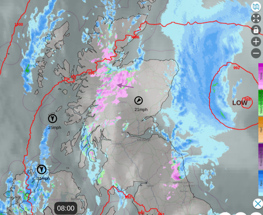 UK snow on the radar