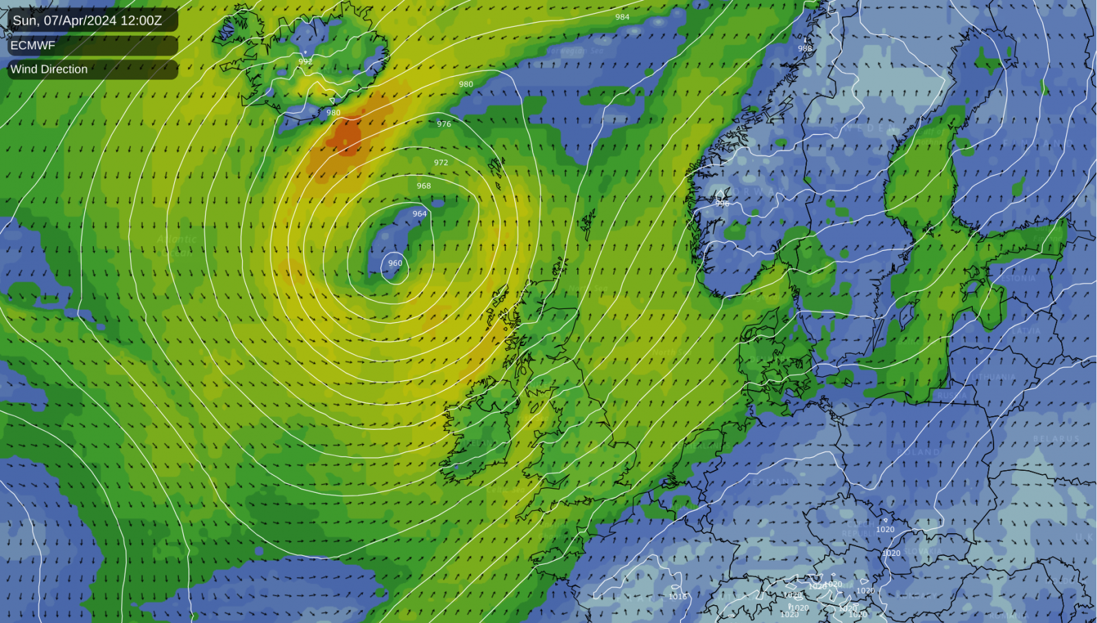 Storm Kathleen northwest of Scotland