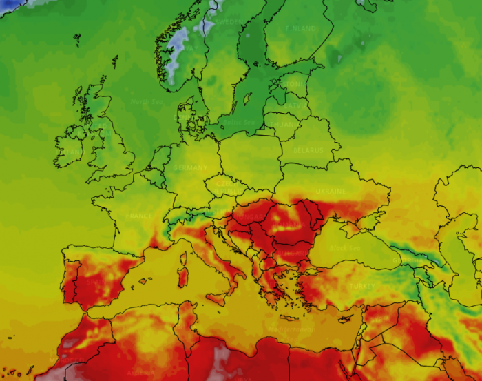European weekend heat and a wild start to Monday for the UK