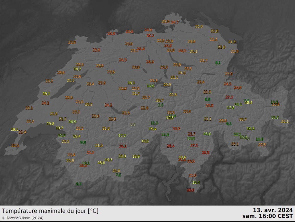 Meteo suisse Switzerland heat