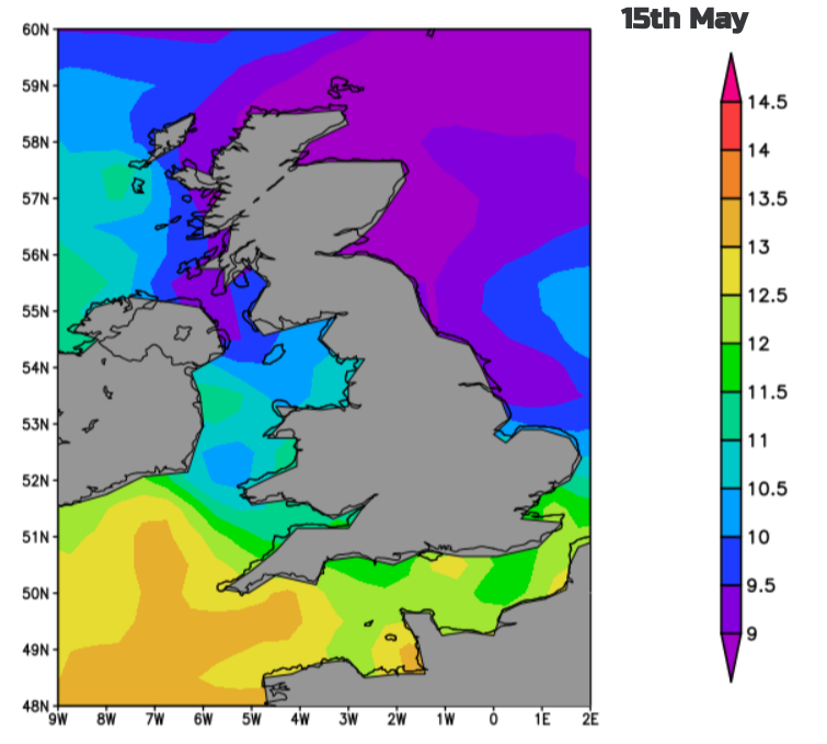 SST sea temperatures UK