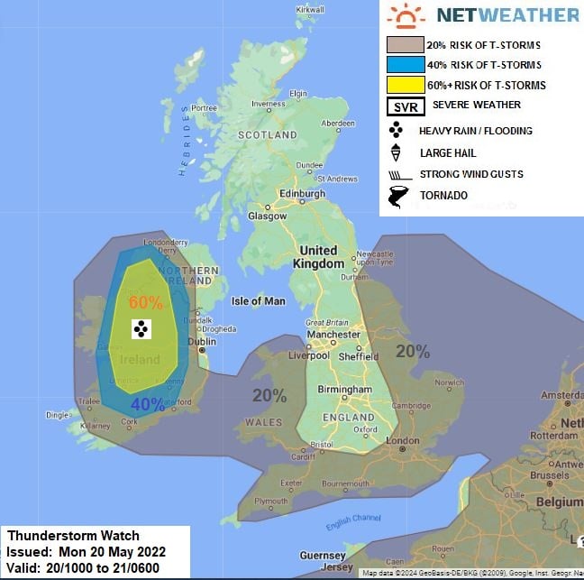 THUNDERSTORM WATCH - MON 20 MAY 2024