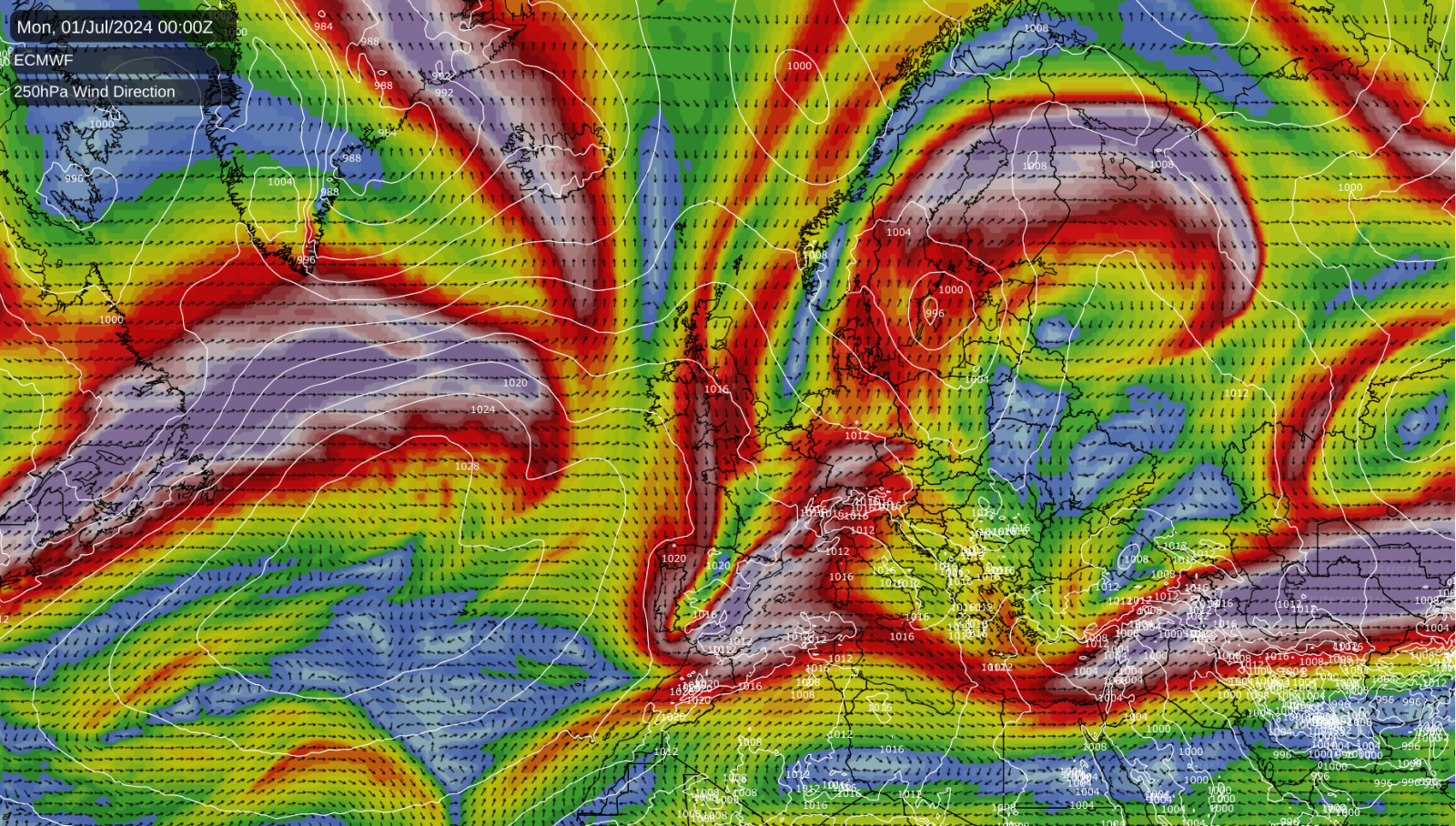 Strong Jet Stream Bringing Cooler Summer Weather to Northwestern Europe