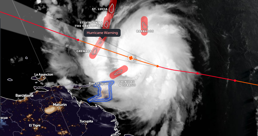 Major Hurricane Beryl to make a destructive strike at the Windward Islands today
