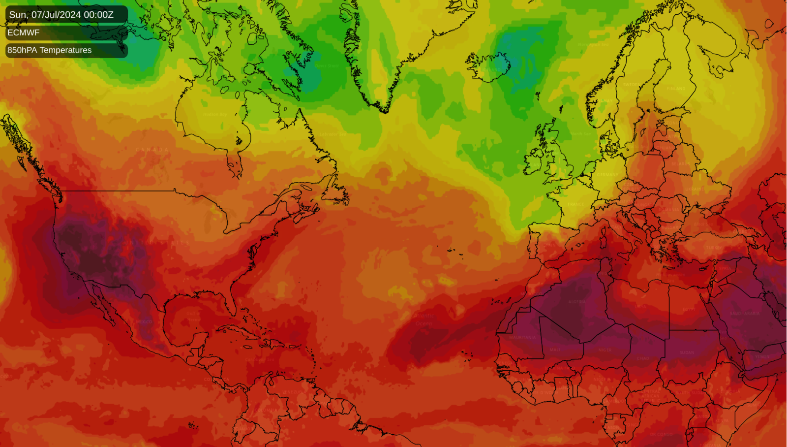 Transatlantic Weather Contrast: Heatwave in Western USA, Unsettled Conditions in Europe