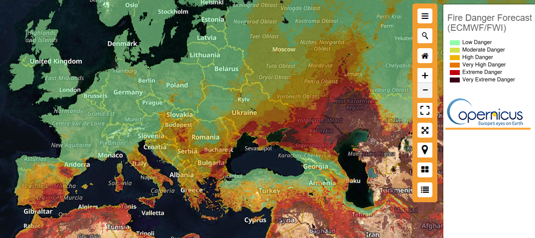 wildFire risk europe