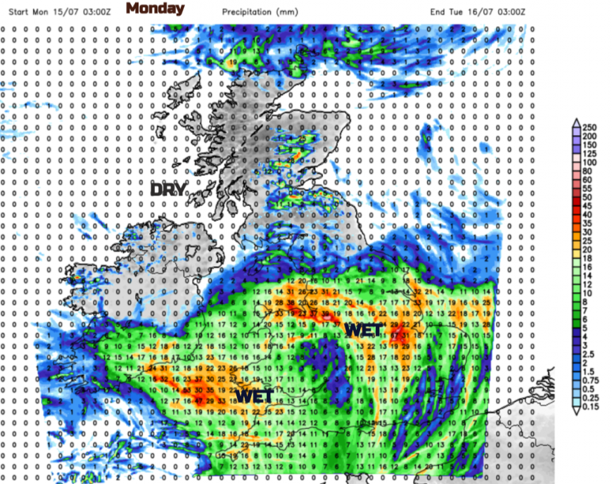 St Swithin's day rain UK