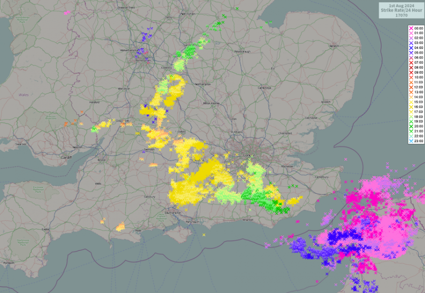 Lightning map from Thursday 