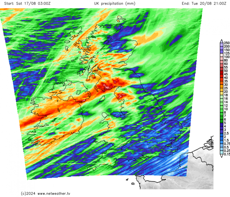 Precipitation between now and wednesday