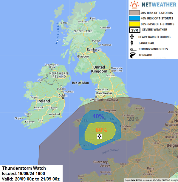 thunderstorm risk areas