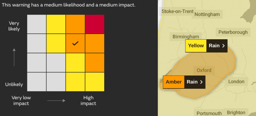 UK met office amber warning rain