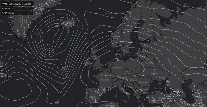 High pressure nearby midweek next week