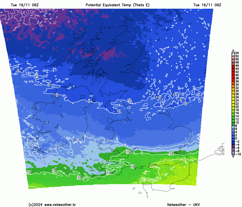 Cold Arctic air from the north 