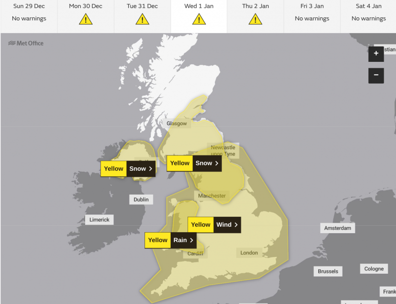 Met Office weather warnings