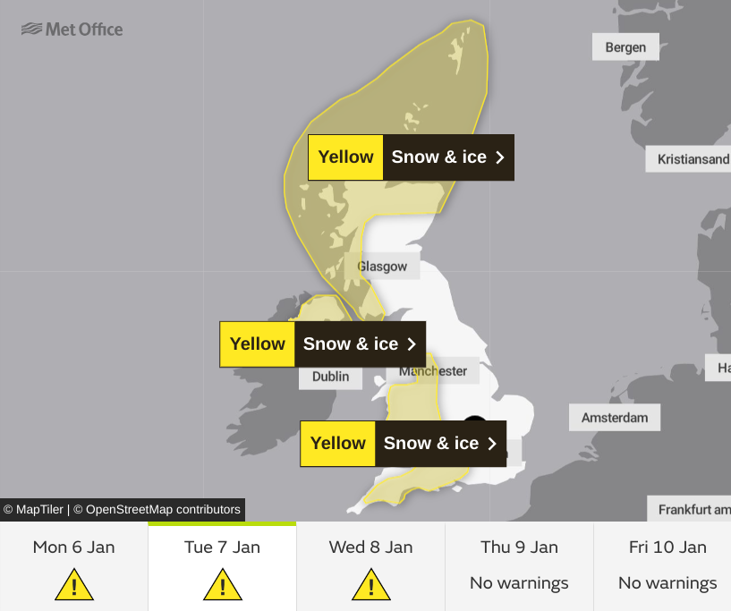 A cold and frosty week with warnings of snow and ice