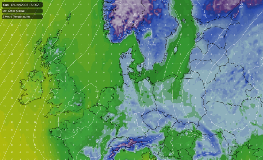 High pressure over the south of the Uk