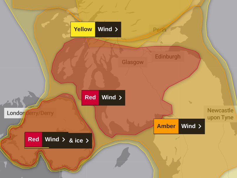 Red warning wind