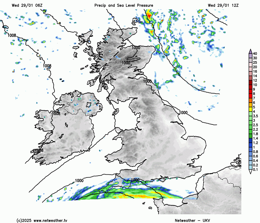 Animation of the precipitation on wednesday afternoon and evening
