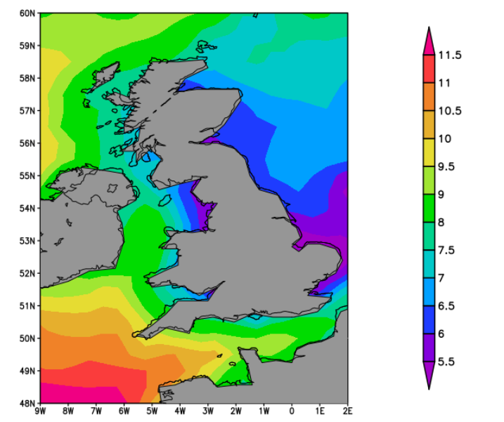 SST sea surface temperatures UK