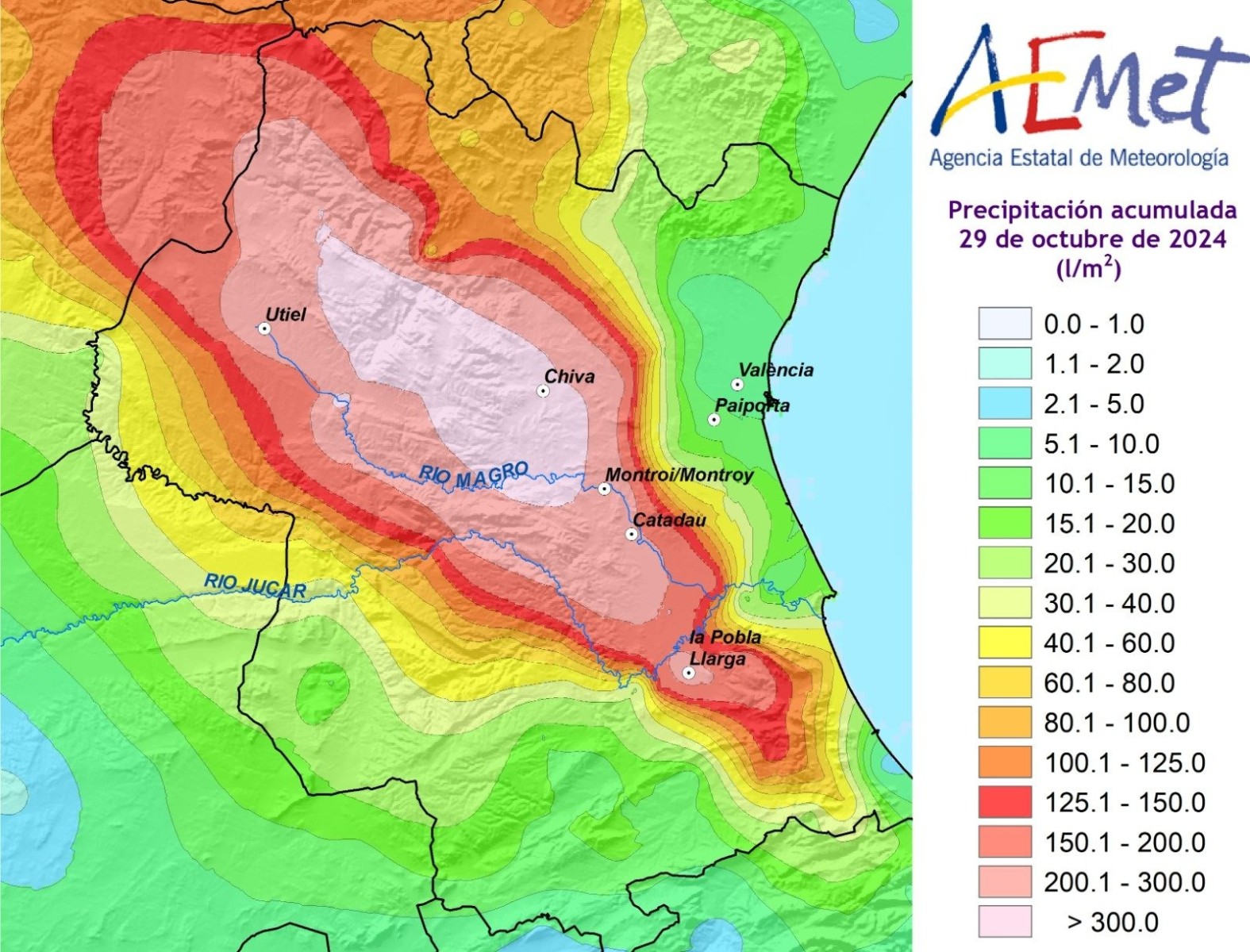 Valencia flood rain AEMET