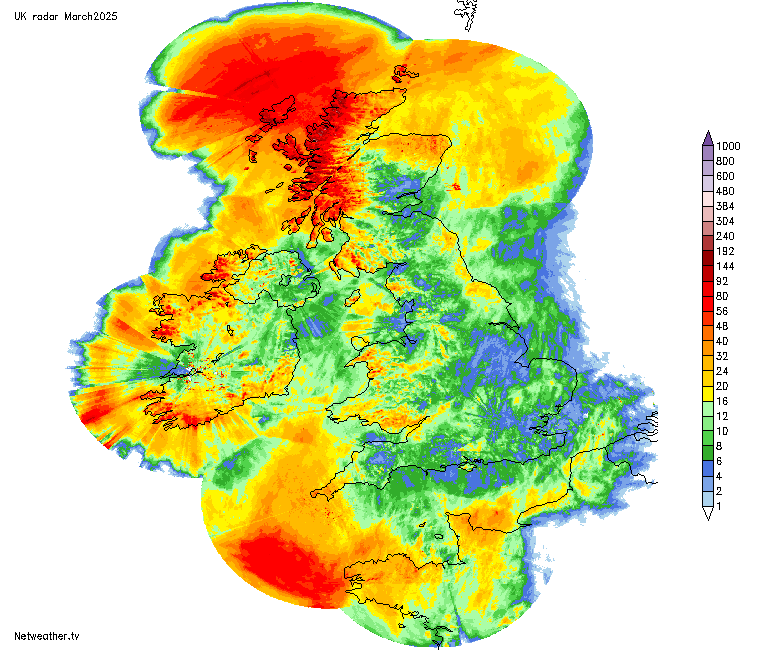 Rainfall map for March so far